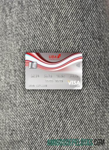 Cartão Guiné UBA Visa Platinum Photolook Front exemplo real